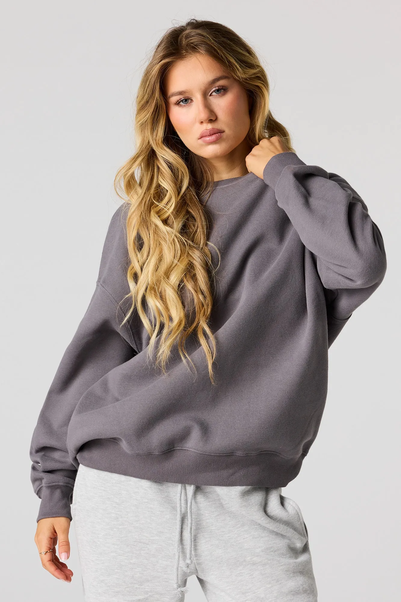 Luxe Fleece Oversized Sweatshirt sold by Urban Planet product image thumbnail 4