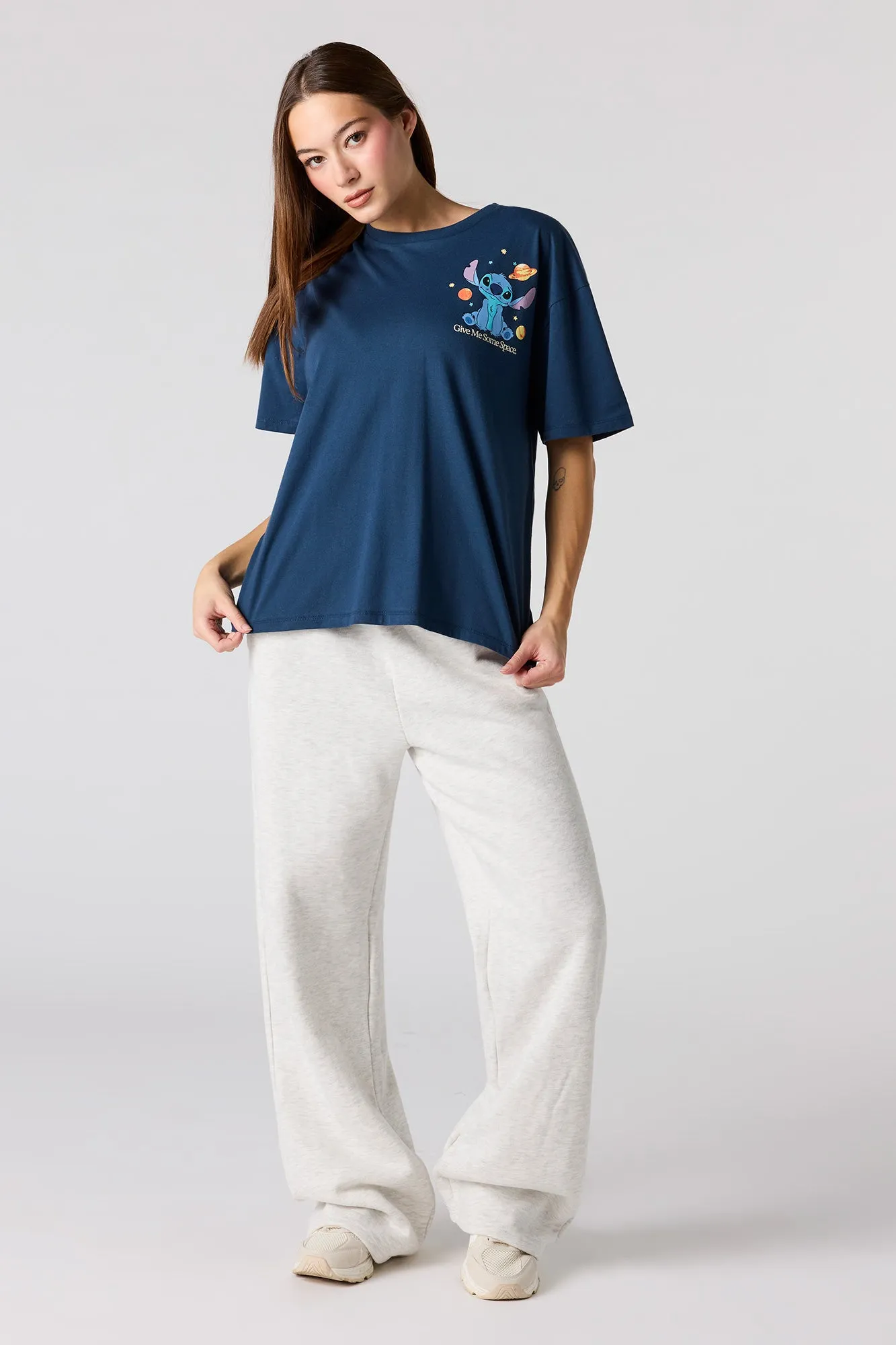 Stitch Space HD Print Boyfriend T-Shirt sold by Urban Planet product image thumbnail 3