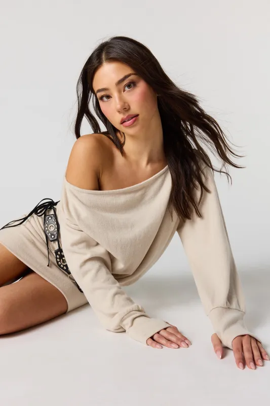 Knit Off Shoulder Long Sleeve Mini Dress sold by Urban Planet