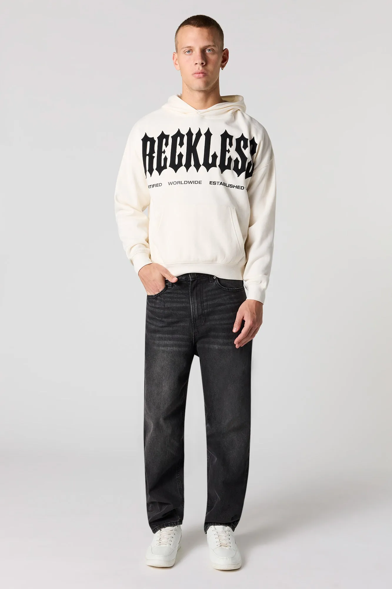 Reckless Patch Fleece Hoodie sold by Urban Planet product image thumbnail 3