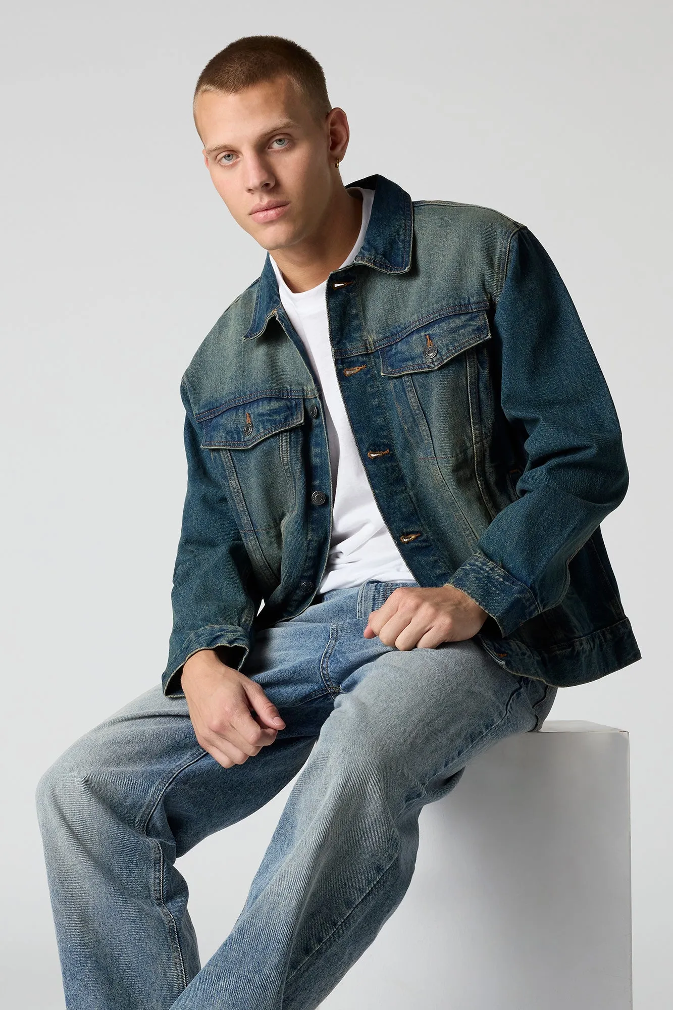 Relaxed Denim Trucker Jacket sold by Urban Planet