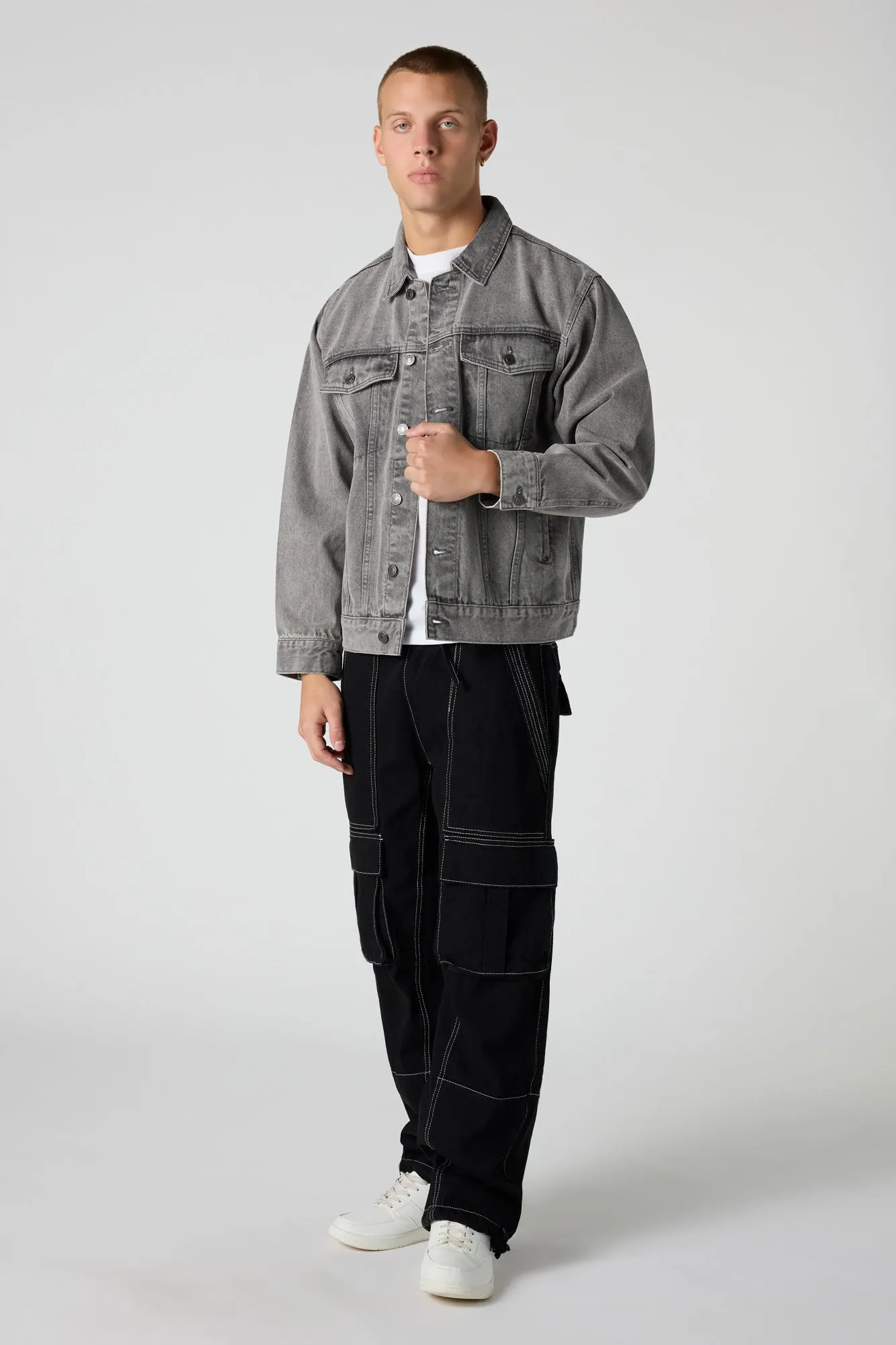 Relaxed Denim Trucker Jacket sold by Urban Planet product image thumbnail 3