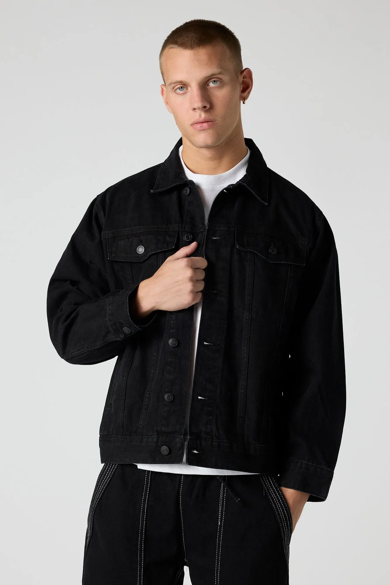 Relaxed Denim Trucker Jacket sold by Urban Planet product image thumbnail 4