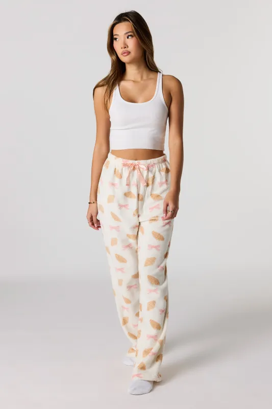 Print Plush Pajama Pant sold by Urban Planet