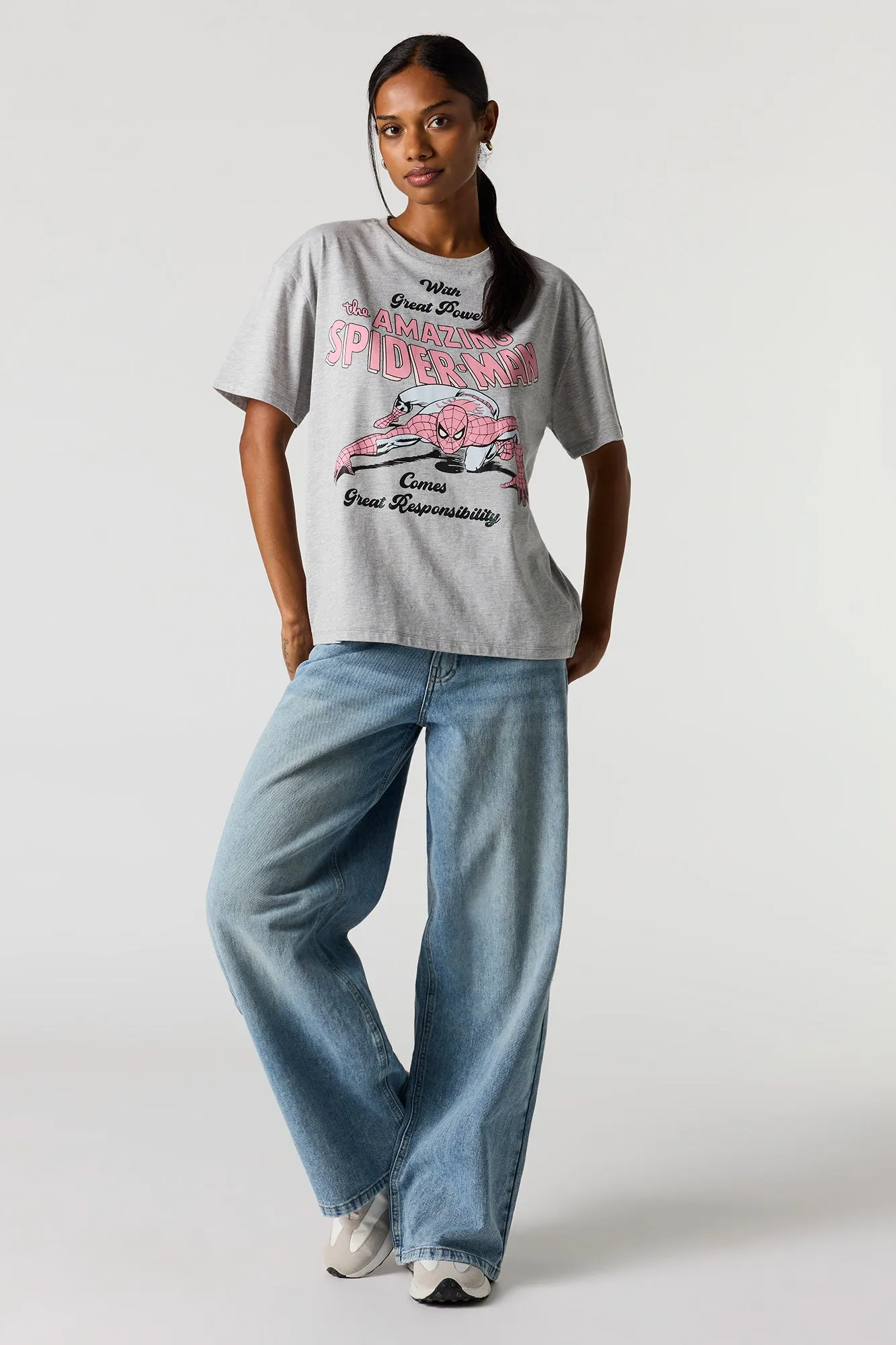 Spiderman Graphic Boyfriend T-Shirt sold by Urban Planet product image thumbnail 3