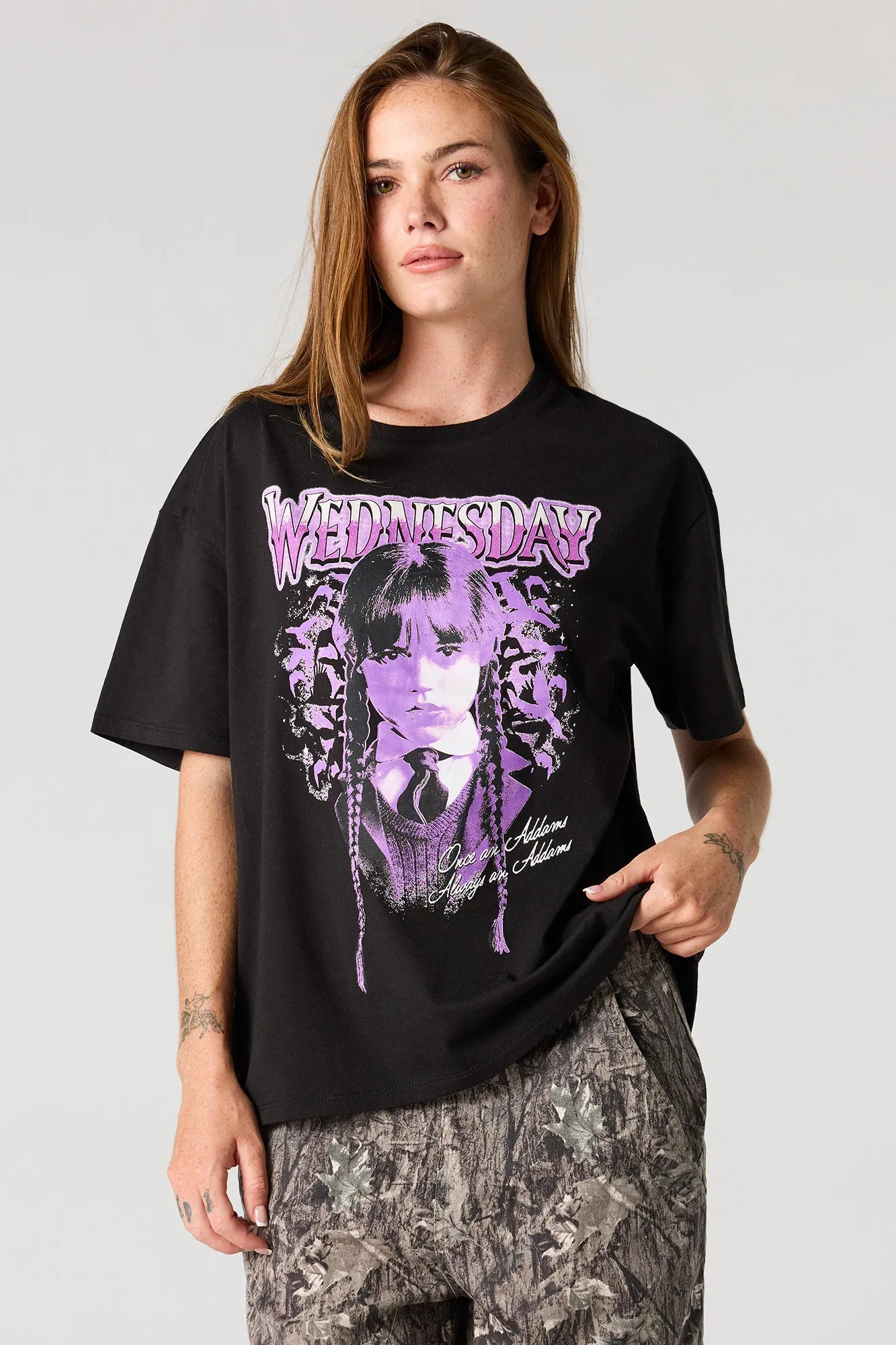 Wednesday Graphic Boyfriend T-Shirt sold by Urban Planet