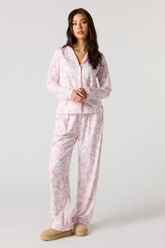 Flannel Button-Up Long Sleeve Top & Pajama Pant sold by Urban Planet