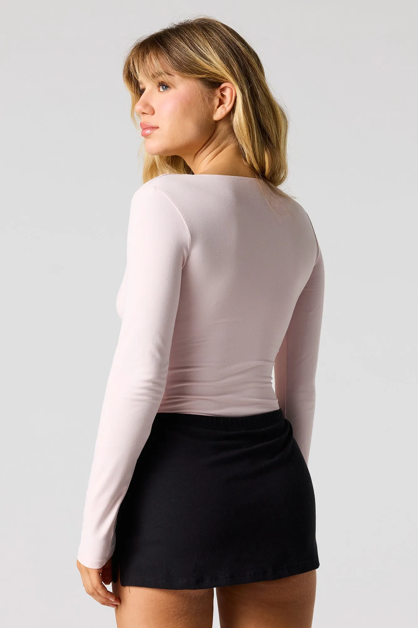 Contour V-Neck Cinched Long Sleeve Top sold by Urban Planet product image thumbnail 2