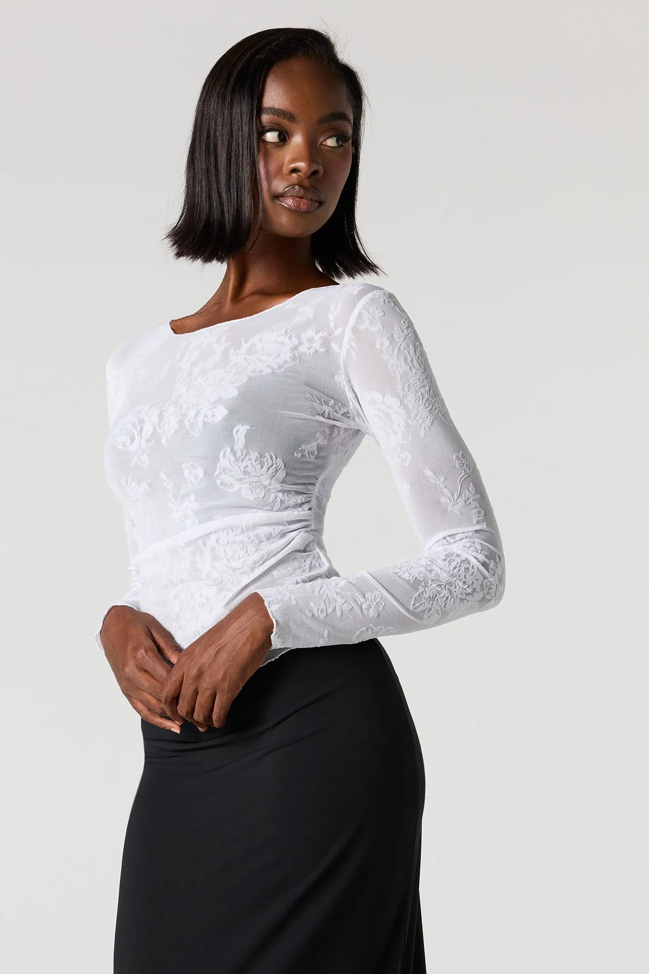 Floral Flocked Print Classic Top sold by Urban Planet product image thumbnail 5