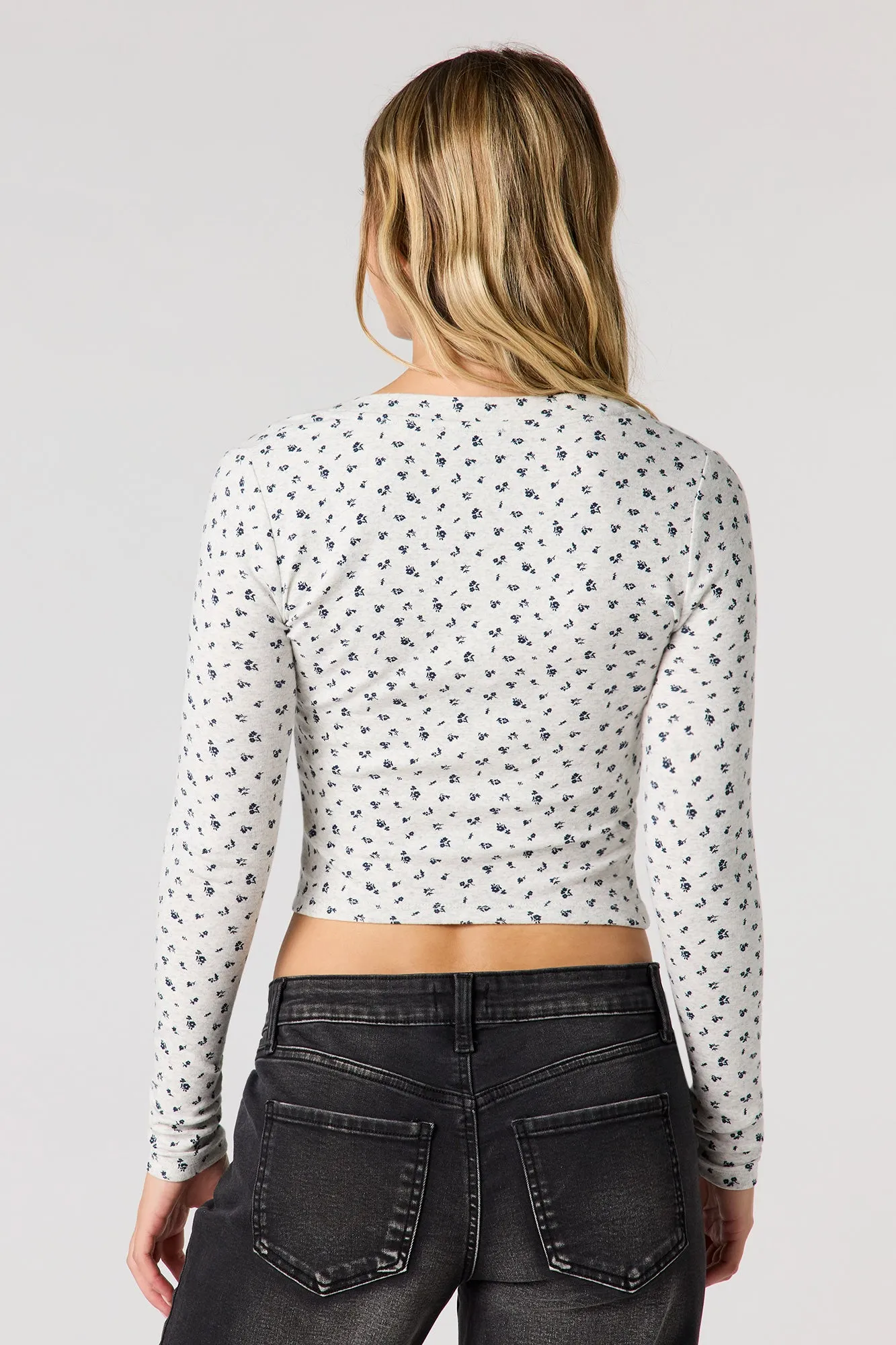 V-Neck Button-Up Long Sleeve Top sold by Urban Planet product image thumbnail 2