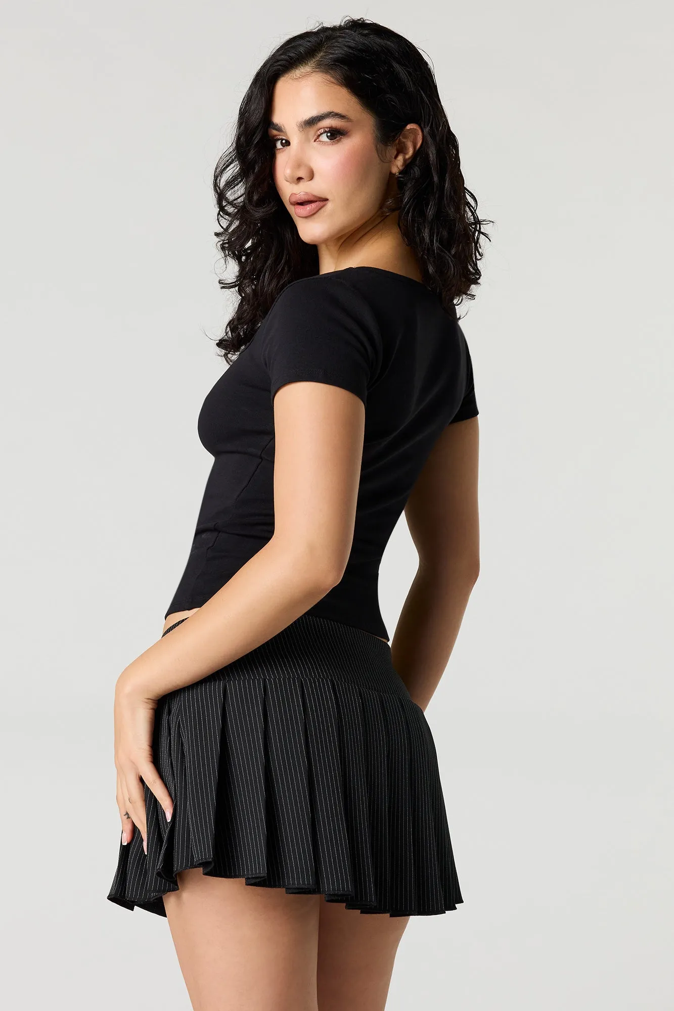 Square Neck Short Sleeve Top sold by Urban Planet product image thumbnail 5