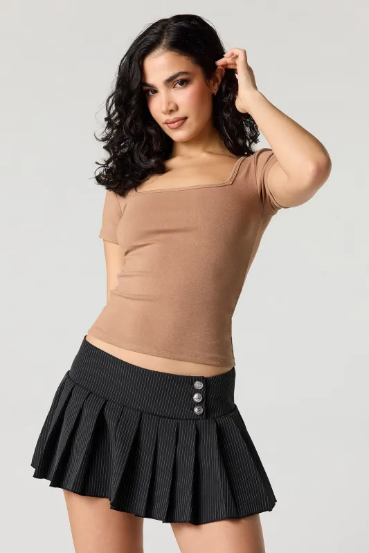 Square Neck Short Sleeve Top sold by Urban Planet