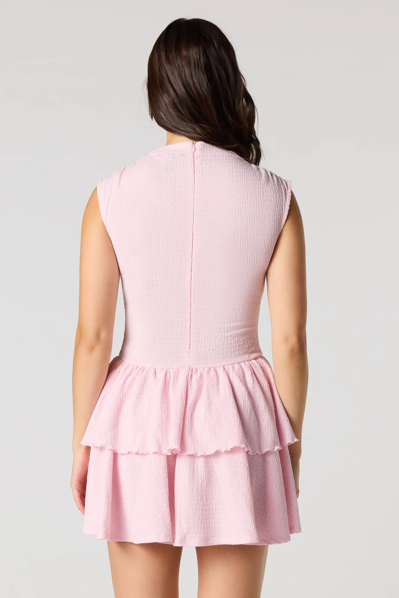 Jacquard Knit Tiered Ruffled Mini Dress sold by Urban Planet product image thumbnail 2