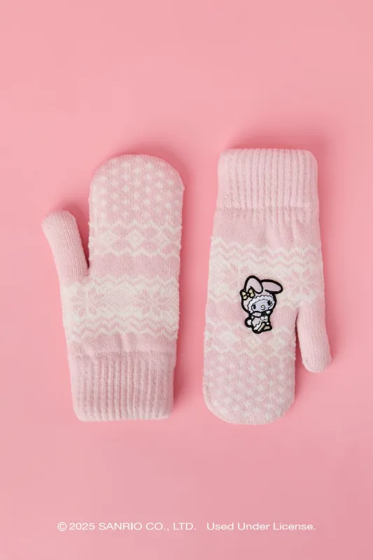 My Melody™ Lined Knit Mittens sold by Urban Planet