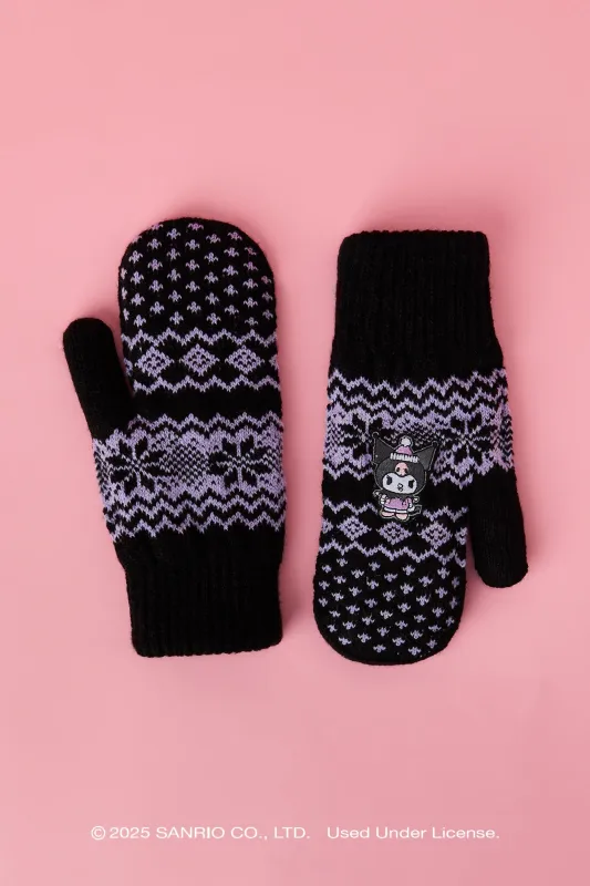 Kuromi™ Lined Knit Mittens sold by Urban Planet