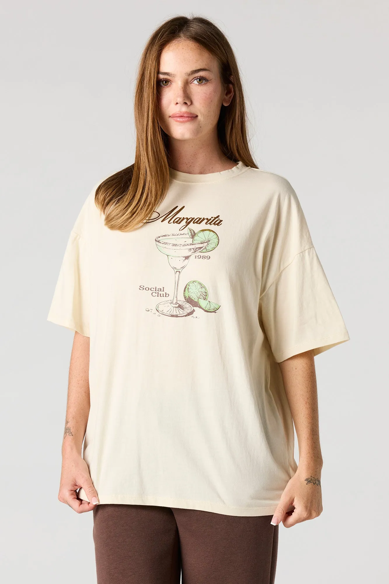 Cocktail Graphic Oversized T-Shirt sold by Urban Planet product image thumbnail 4