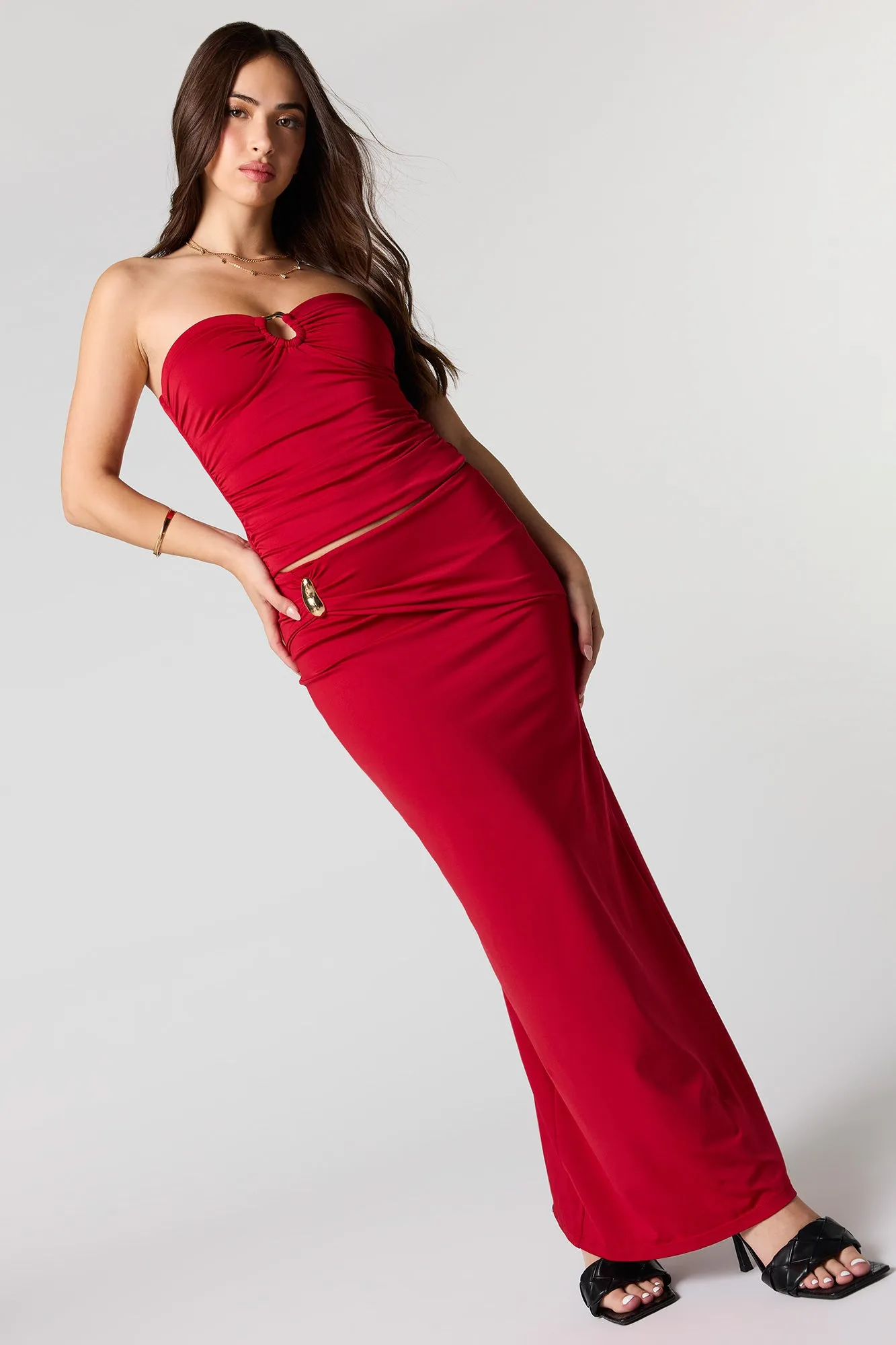 Contour Metal Accent Maxi Skirt sold by Urban Planet