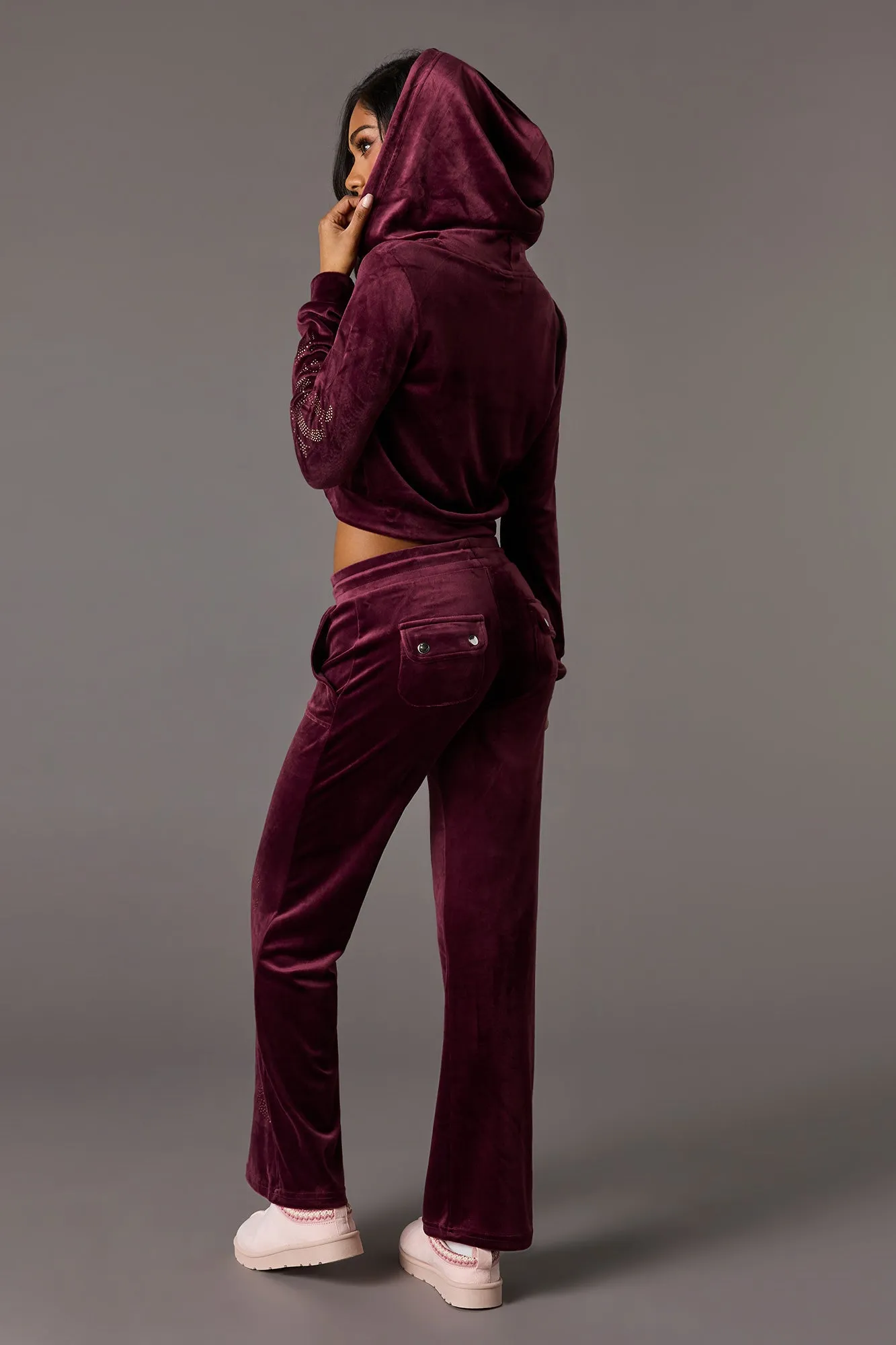 Playboy Rhinestone Velour Wide Leg Sweatpant sold by Urban Planet product image thumbnail 3