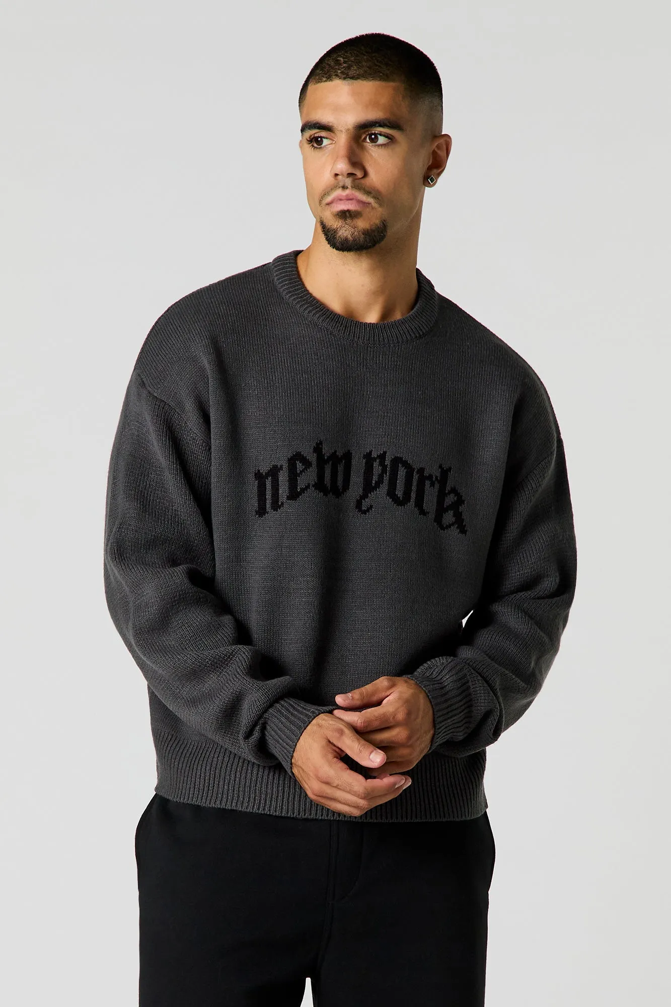 City Jacquard Knit Boxy Sweater sold by Urban Planet