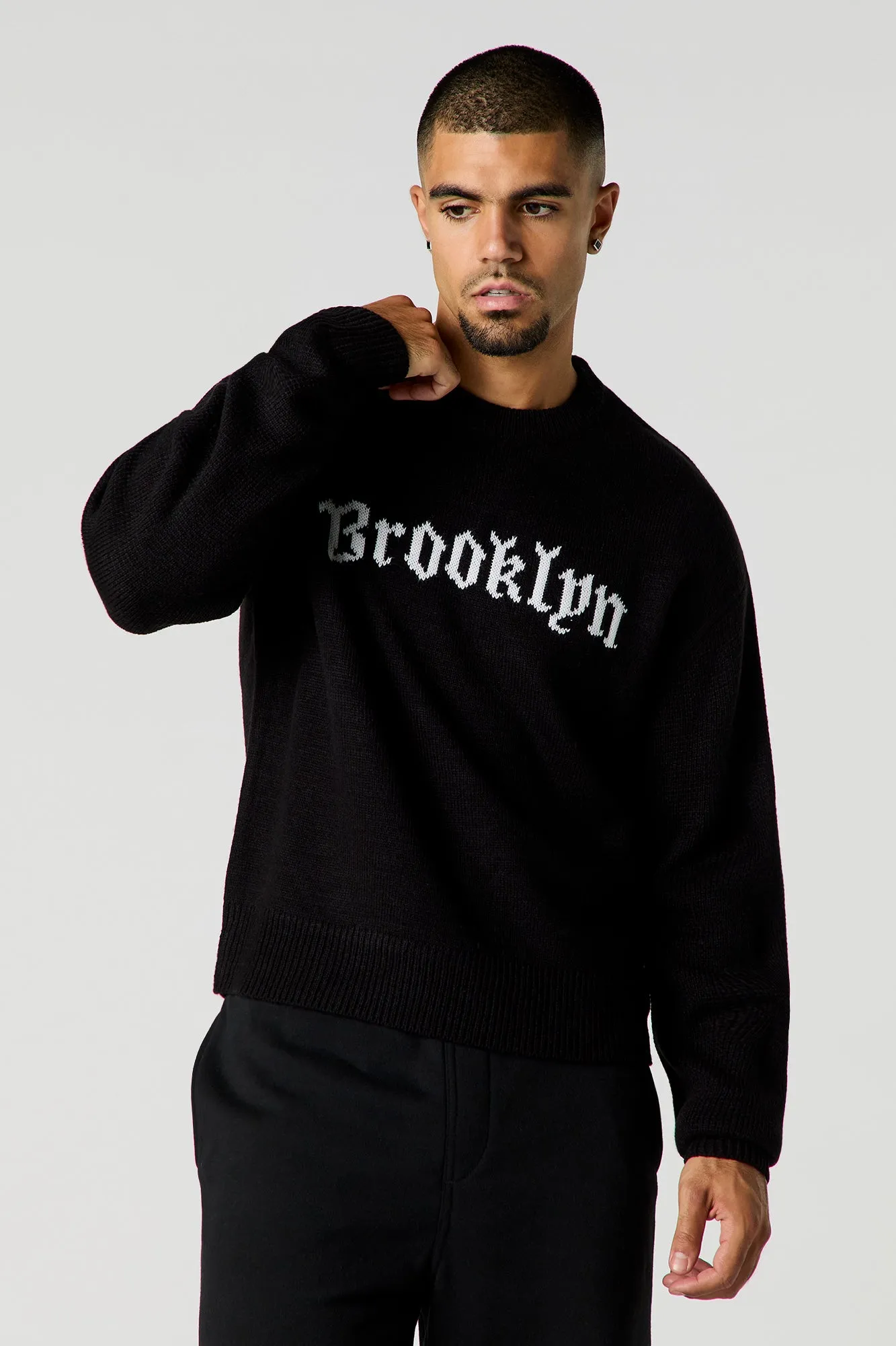 City Jacquard Knit Boxy Sweater sold by Urban Planet product image thumbnail 4