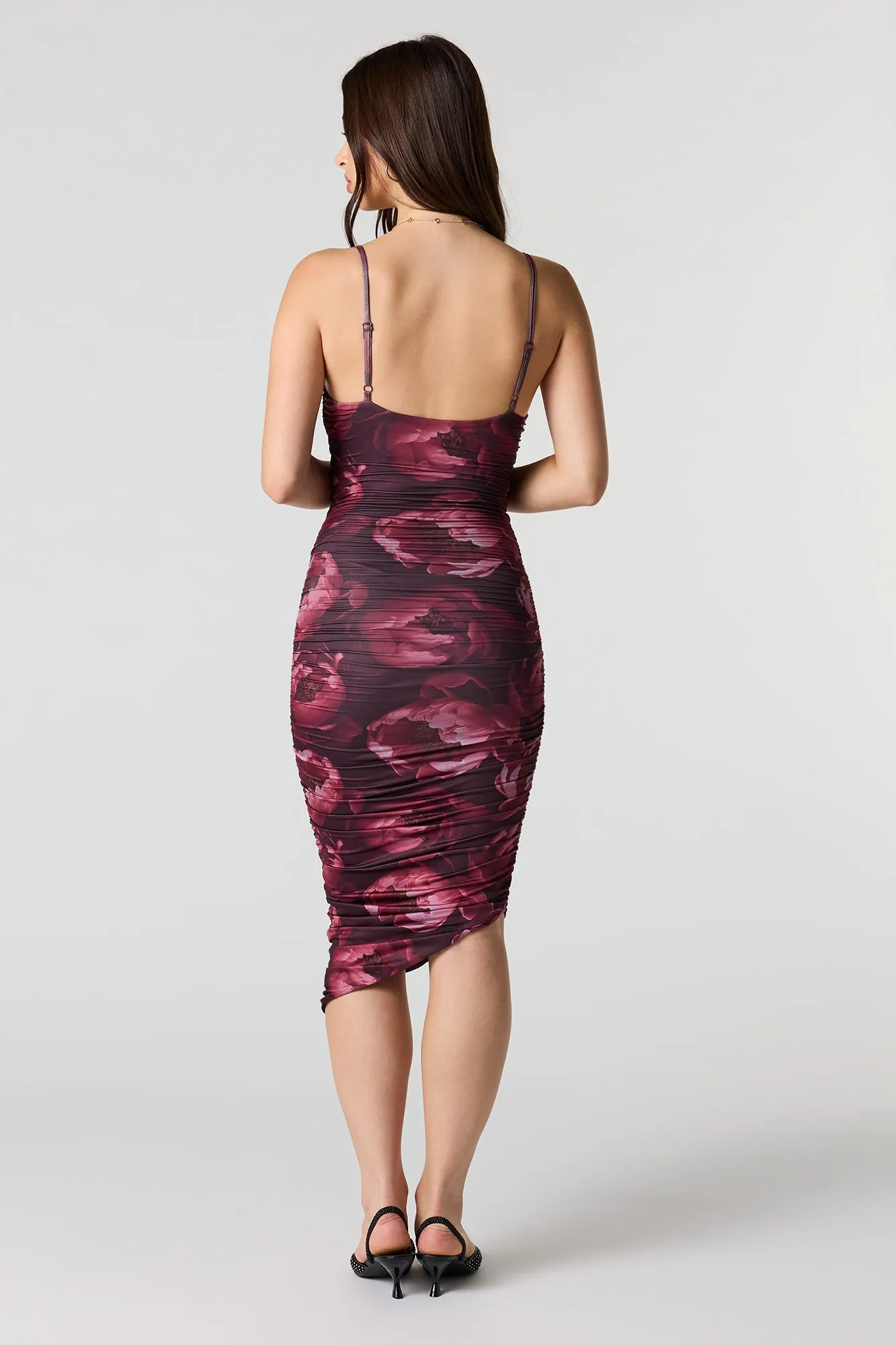 Contour Ruched Cowl Neck Asymmetrical Midi Dress sold by Urban Planet product image thumbnail 3