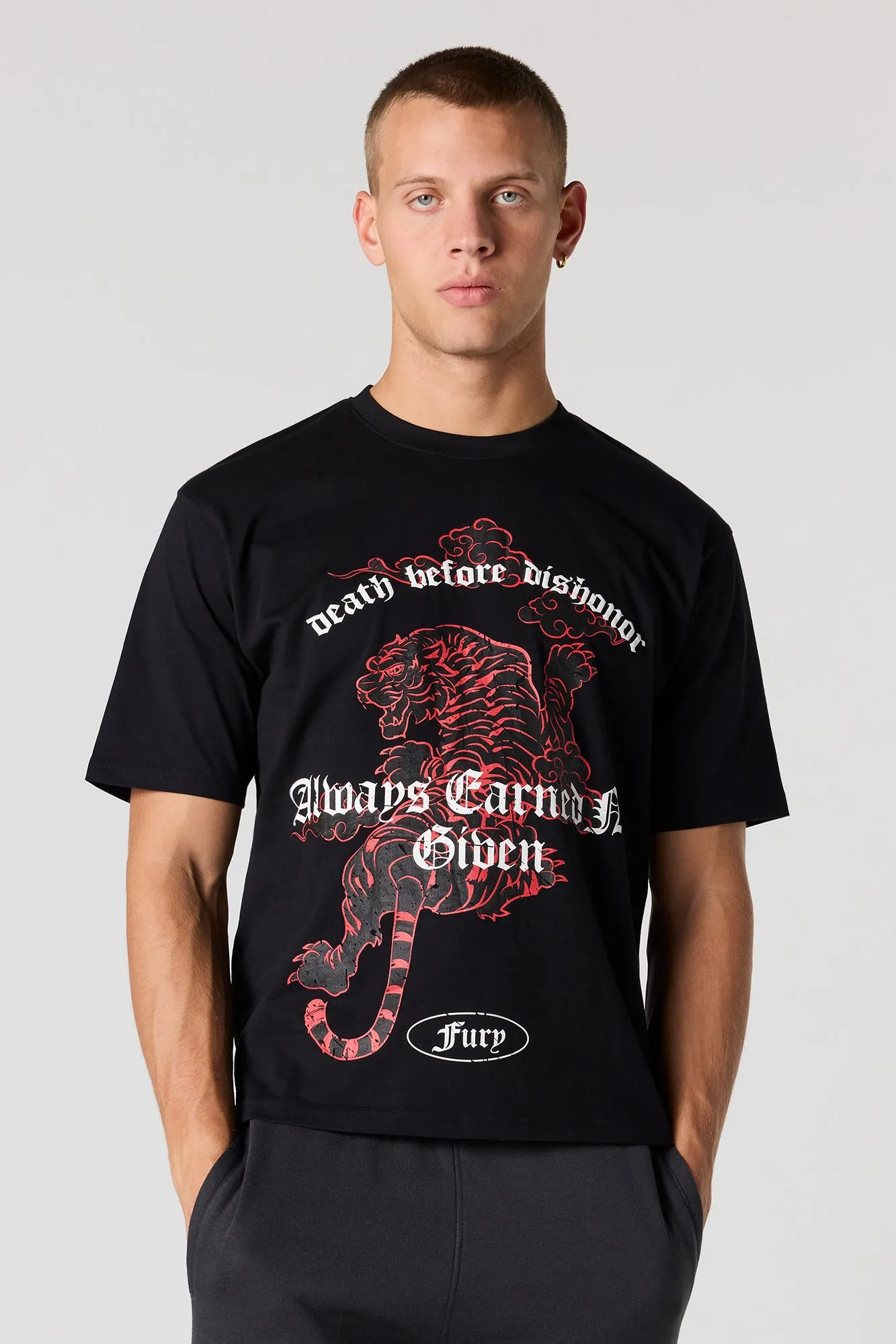 Tiger Puff Print T-Shirt sold by Urban Planet