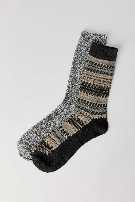 Jacquard Knit Crew Sock (2 Pack) sold by Urban Planet