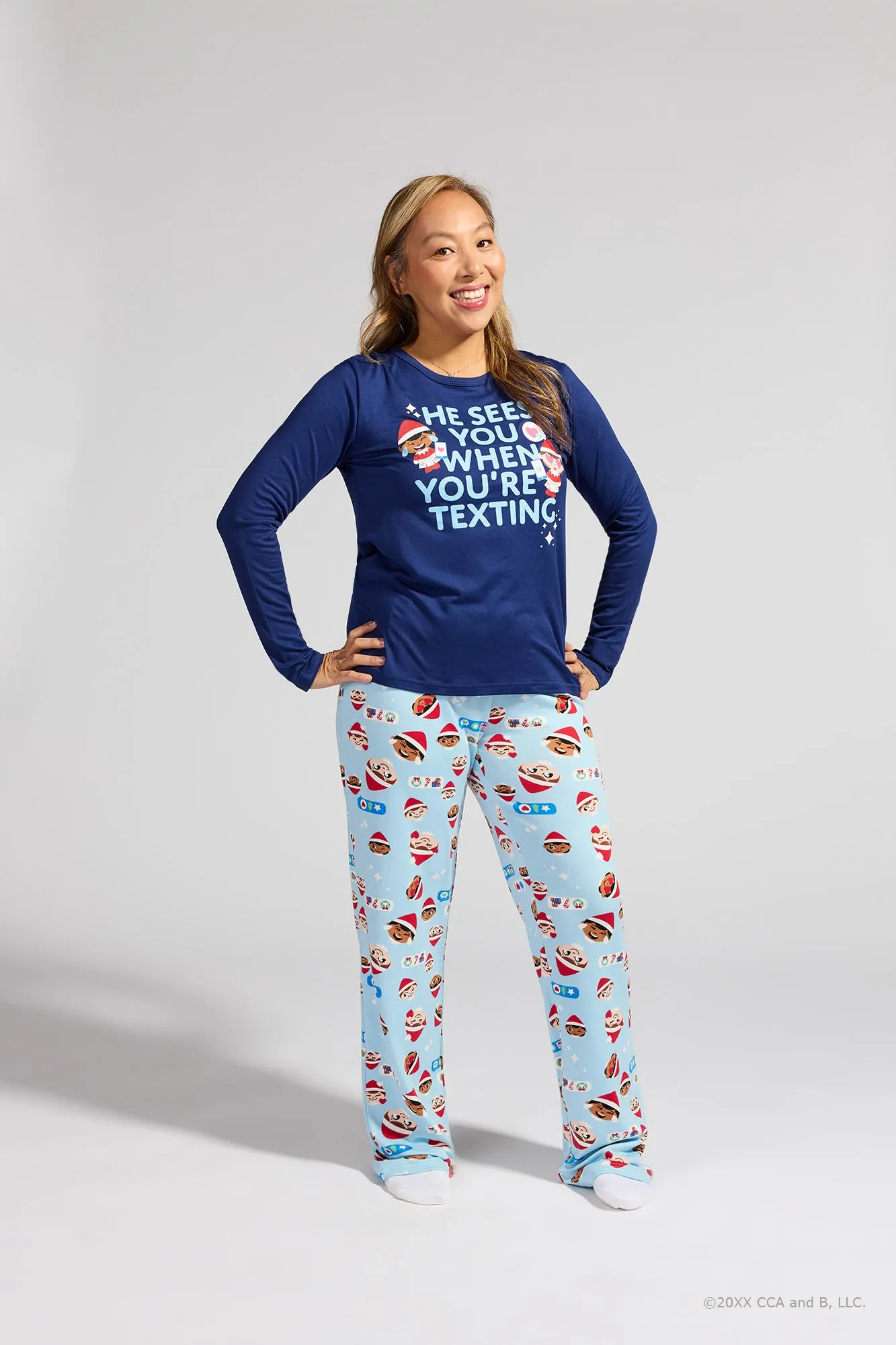 Womens Fammy Jammies Texting Crew The Elf on the Shelf® Pajama Set sold by Urban Planet
