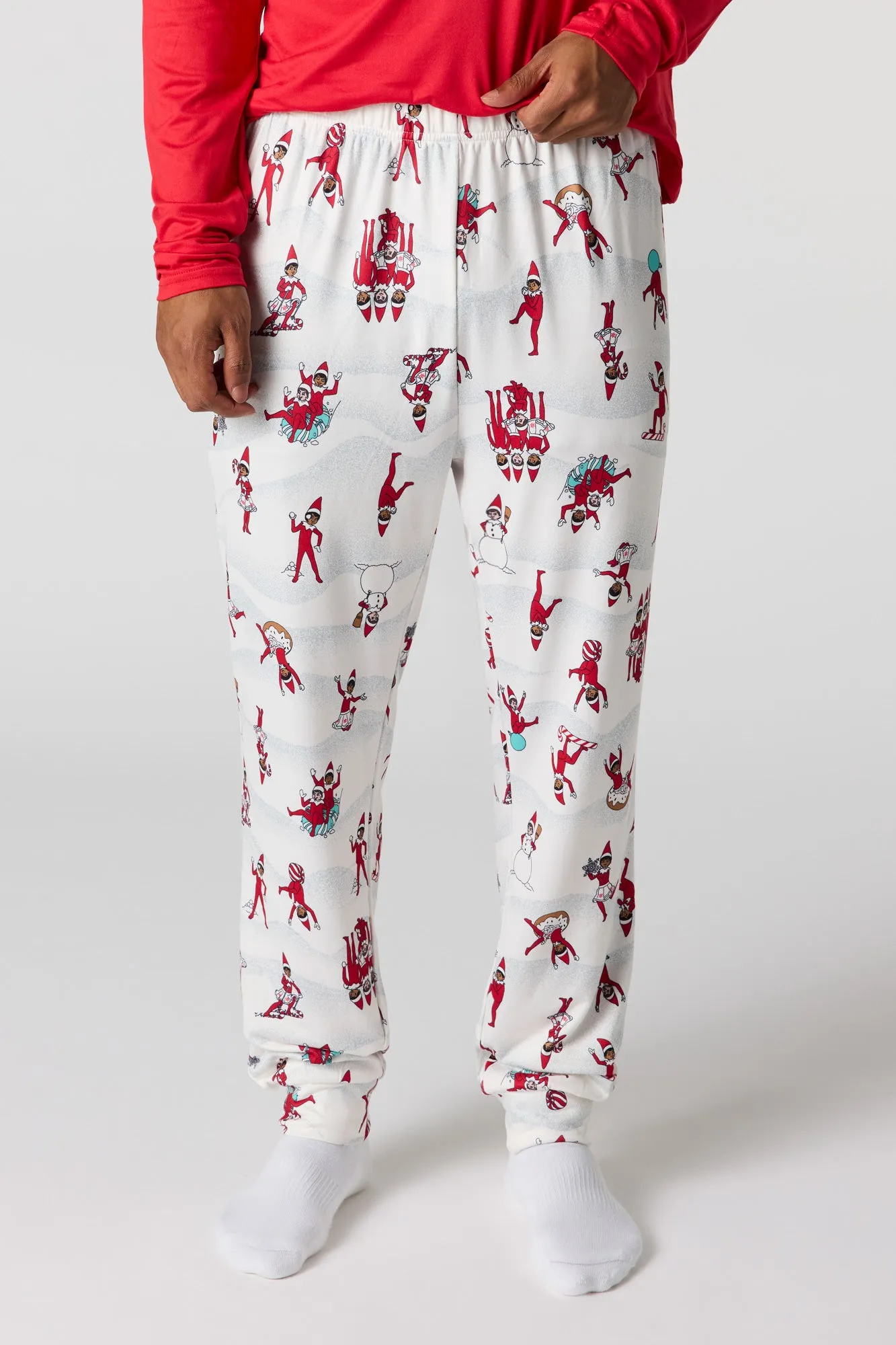 Mens Fammy Jammies Merry Vibes The Elf on the Shelf® Pajama Set sold by Urban Planet product image thumbnail 3
