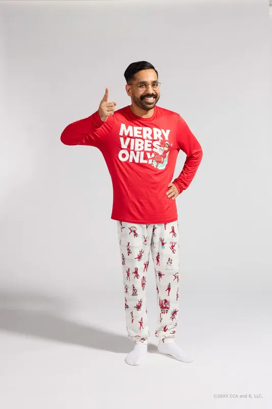 Mens Fammy Jammies Merry Vibes The Elf on the Shelf® Pajama Set sold by Urban Planet