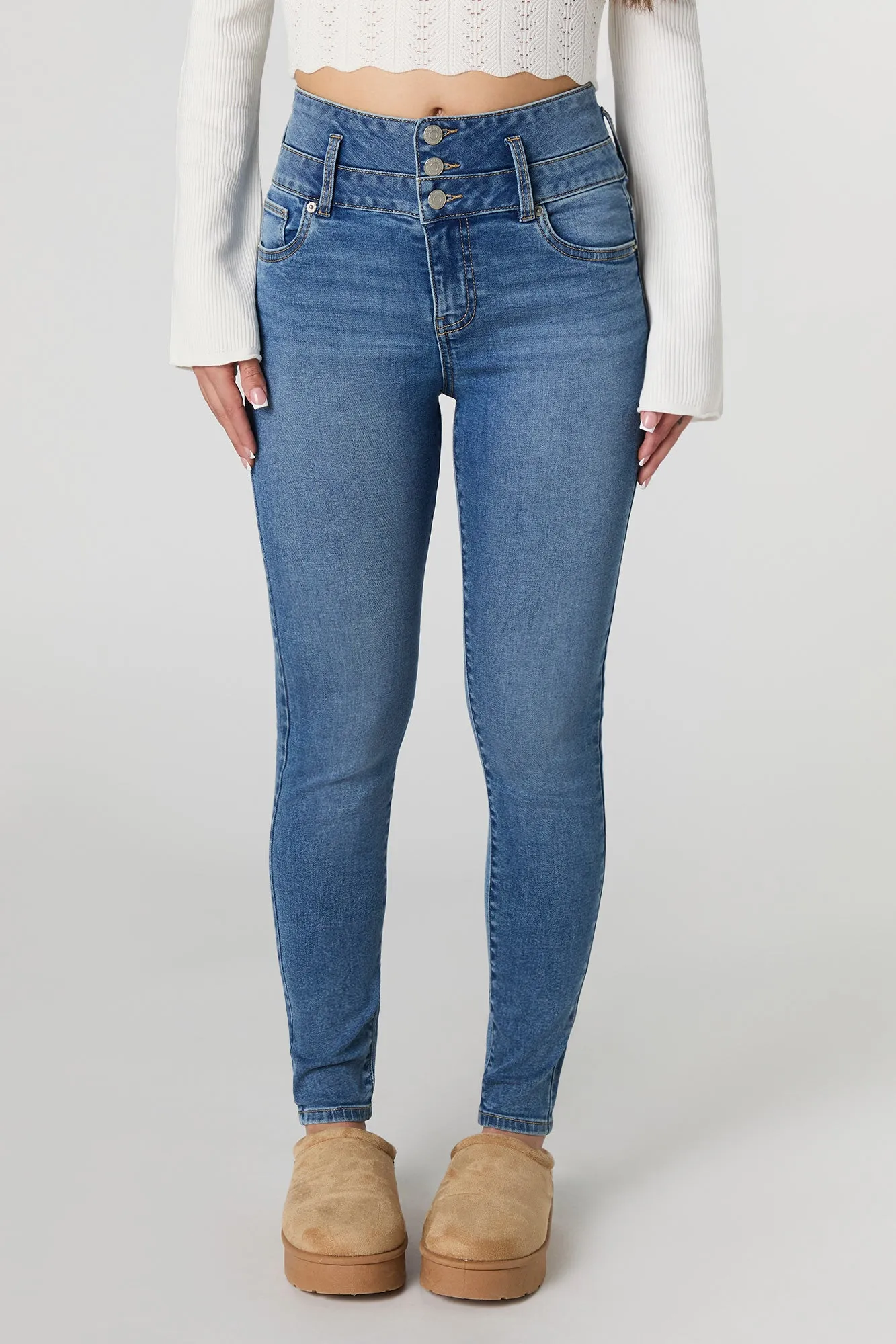 Medium Wash Stretch Push Up Skinny Jean sold by Urban Planet product image thumbnail 2