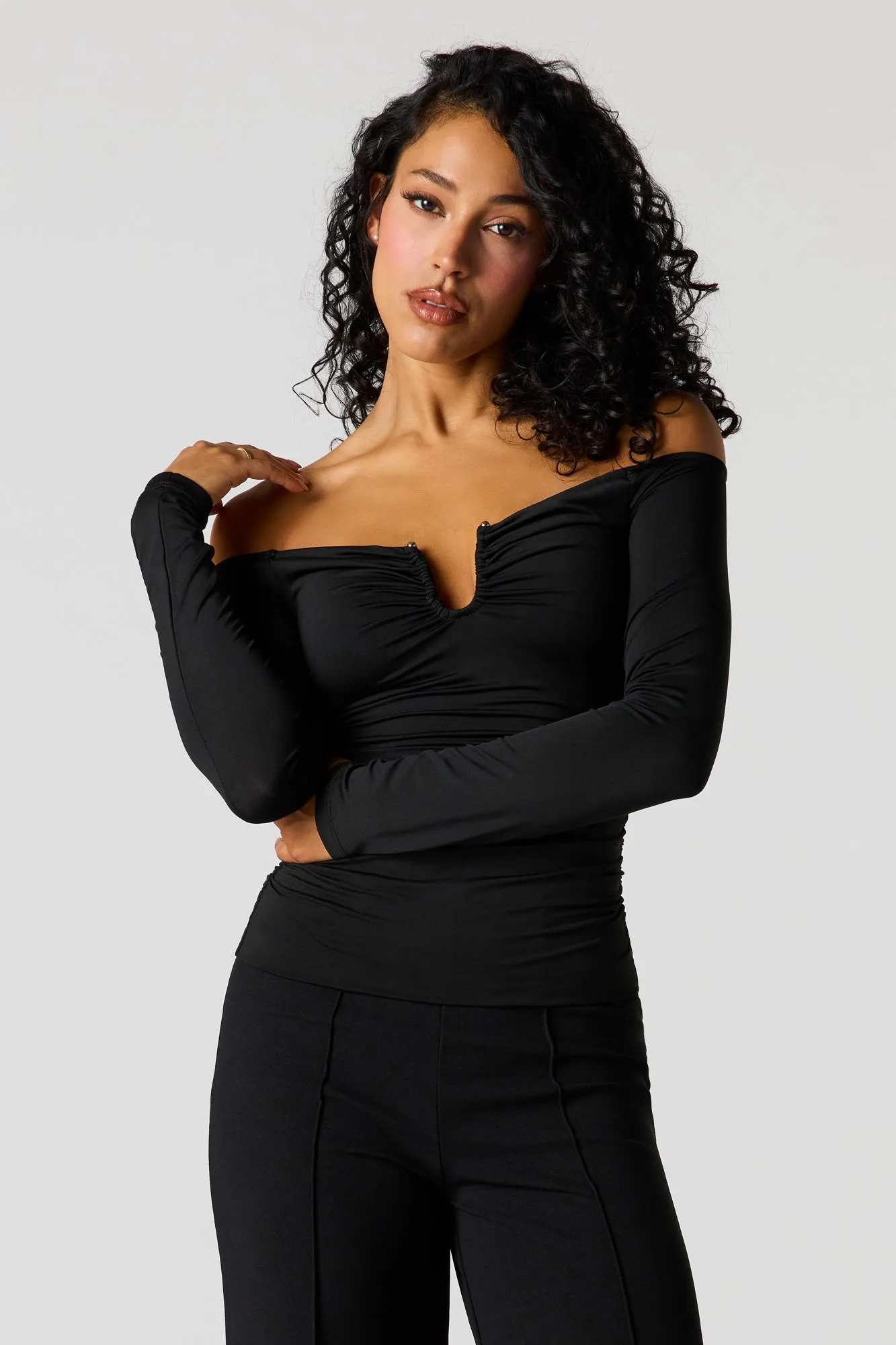 Contour Metal Accent Off-Shoulder Top sold by Urban Planet product image thumbnail 4