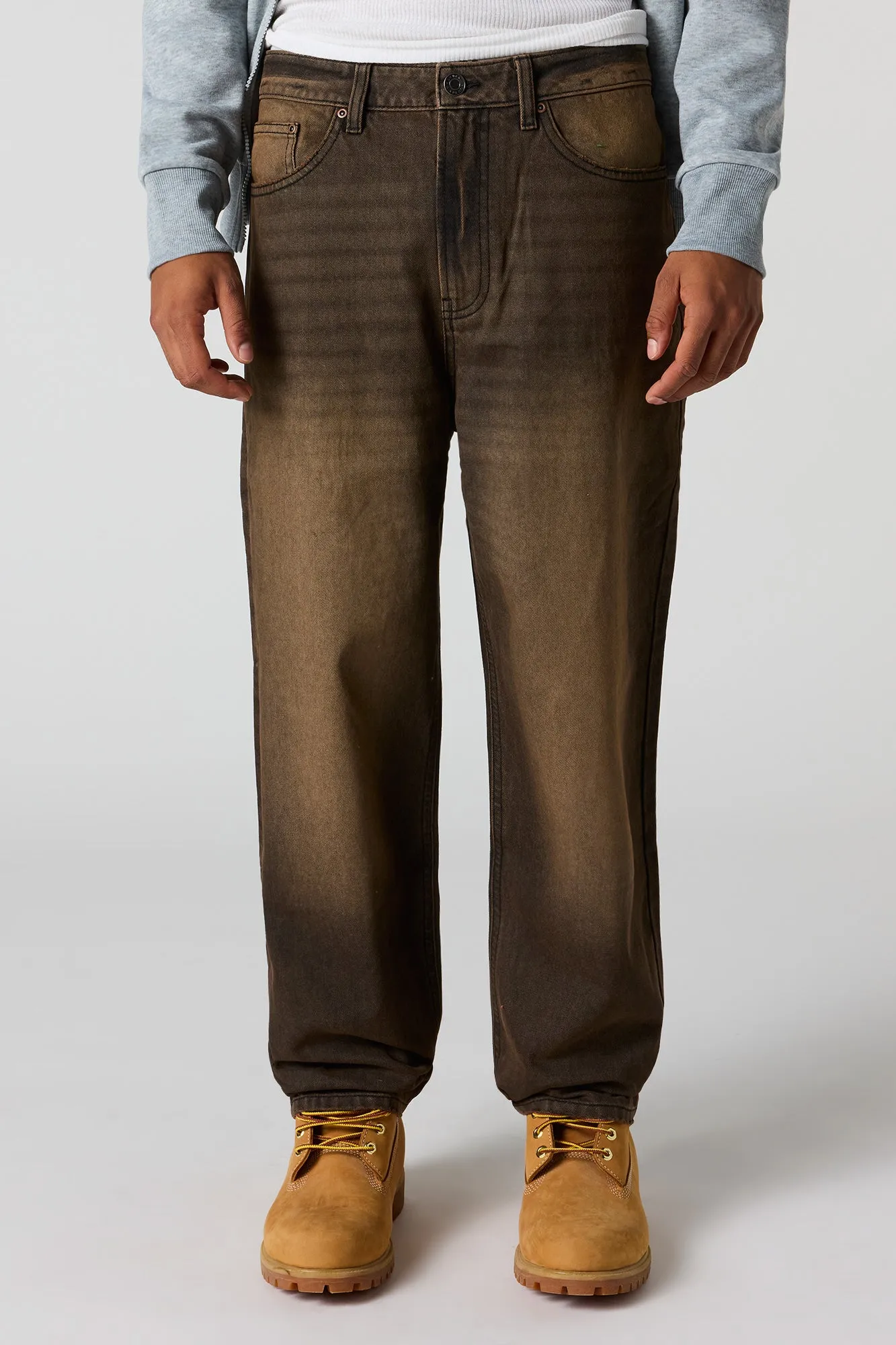 Baggy Washed Brown Jean sold by Urban Planet