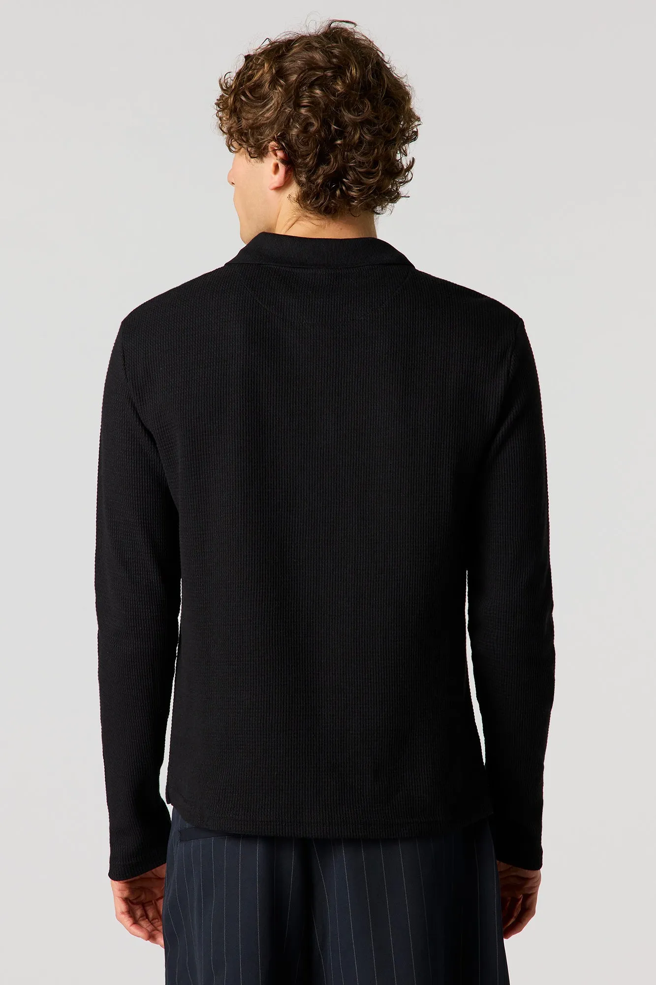 Waffle Knit Polo Top sold by Urban Planet product image thumbnail 2