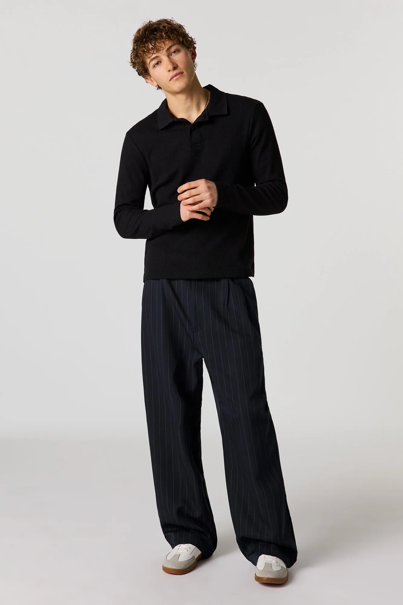 Waffle Knit Polo Top sold by Urban Planet product image thumbnail 3