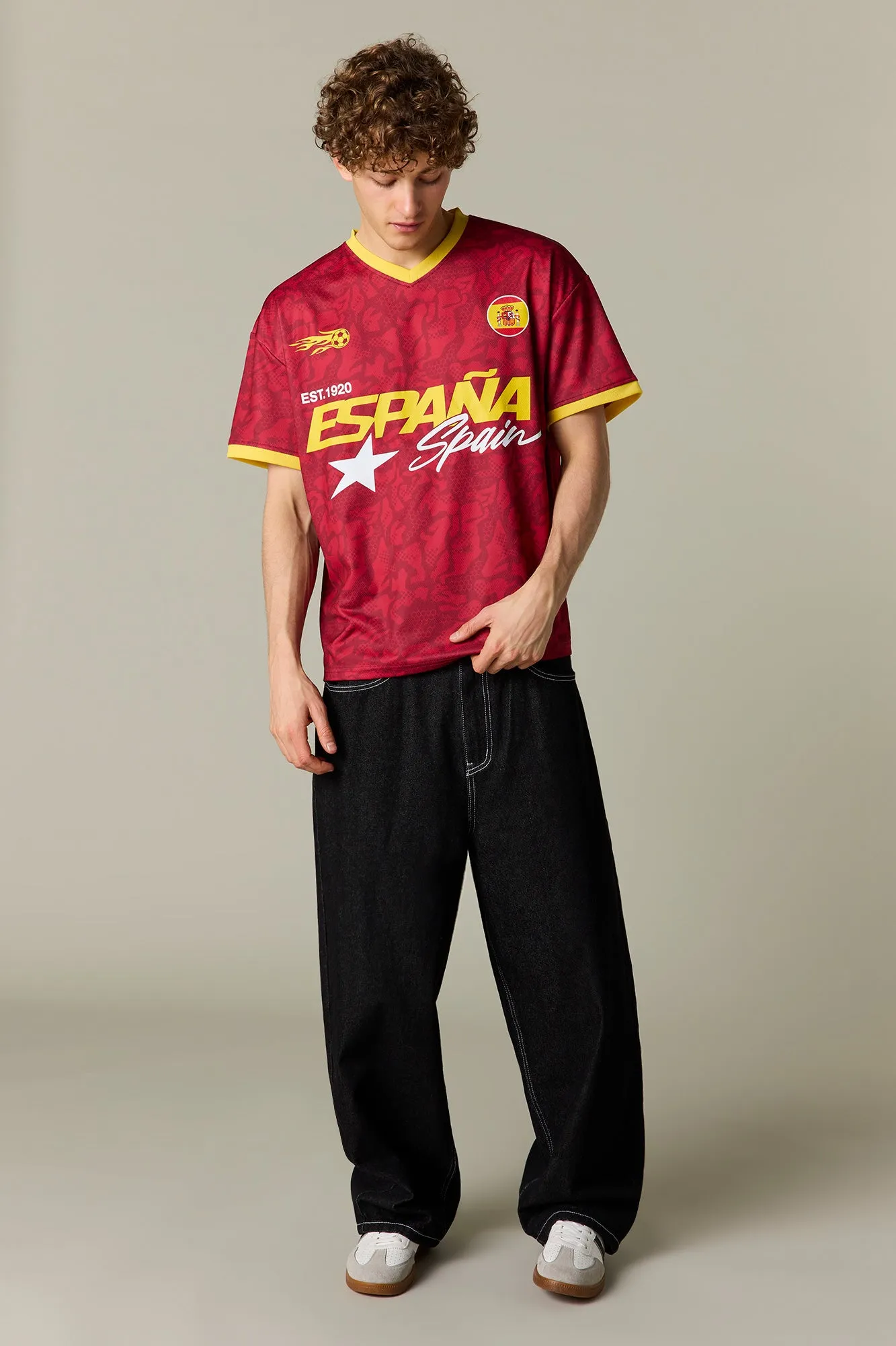Spain Graphic Mesh Soccer Jersey sold by Urban Planet product image thumbnail 3