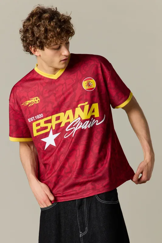 Spain Graphic Mesh Soccer Jersey sold by Urban Planet