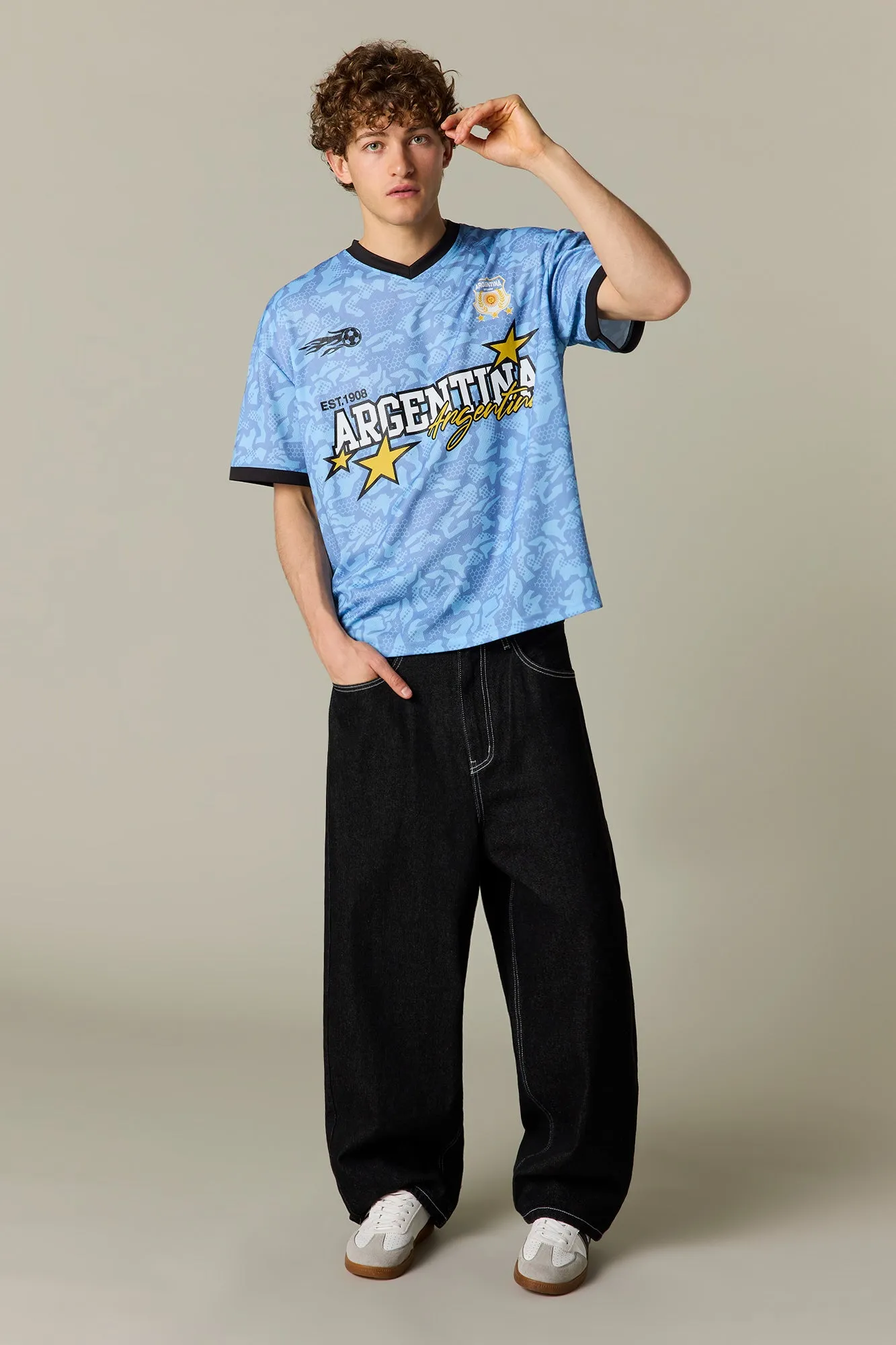 Argentina Graphic Mesh Soccer Jersey sold by Urban Planet product image thumbnail 3