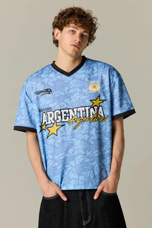 Argentina Graphic Mesh Soccer Jersey sold by Urban Planet