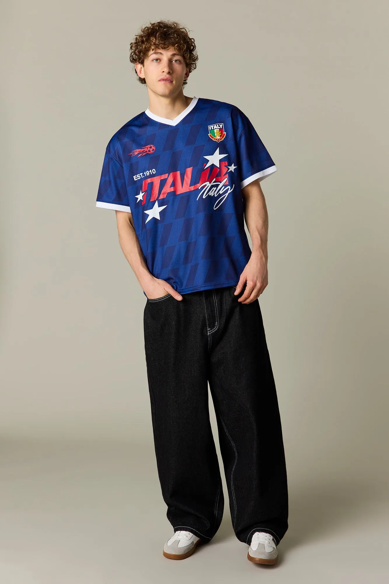 Italy Graphic Mesh Soccer Jersey sold by Urban Planet product image thumbnail 3