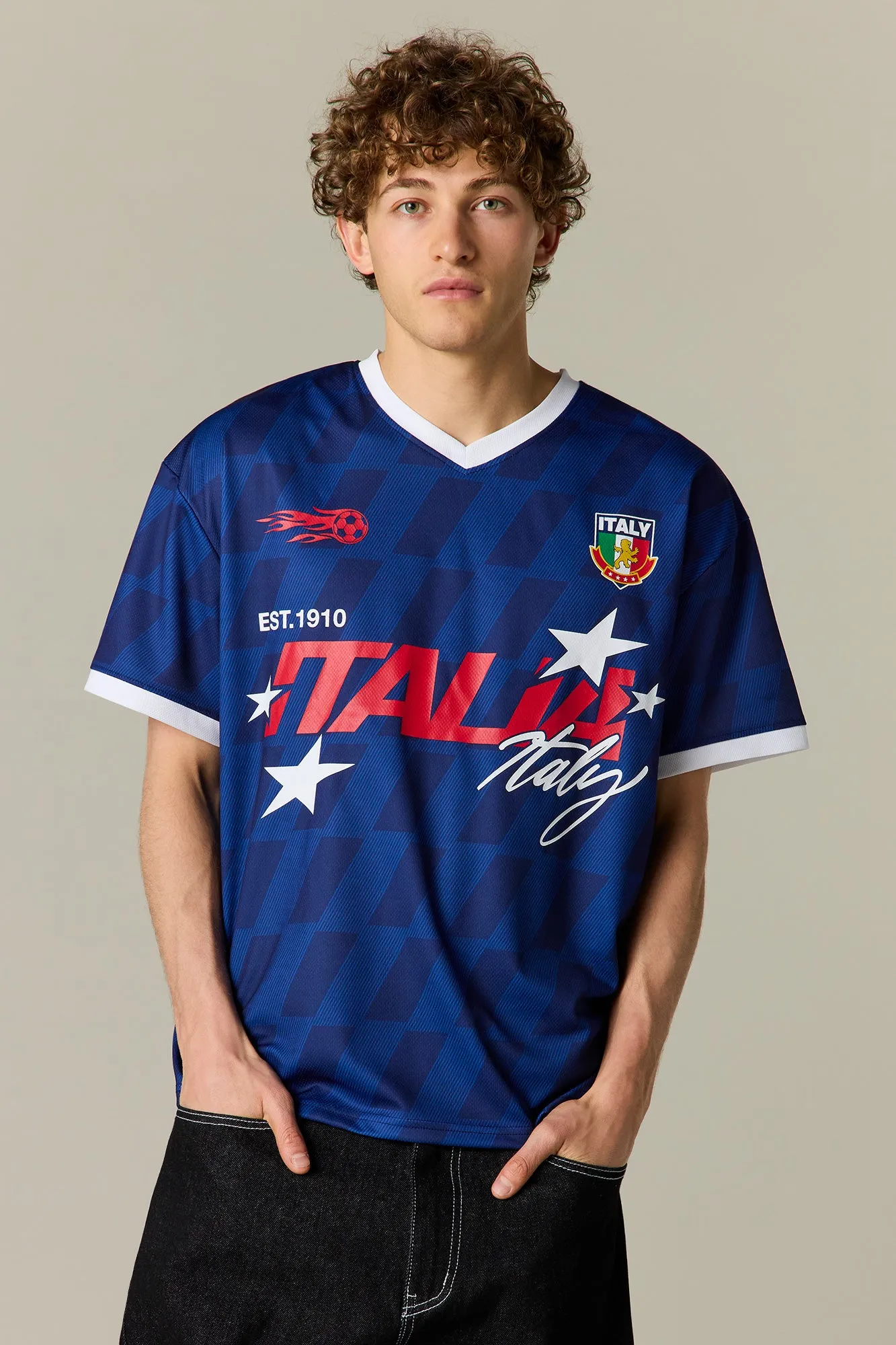 Italy Graphic Mesh Soccer Jersey sold by Urban Planet