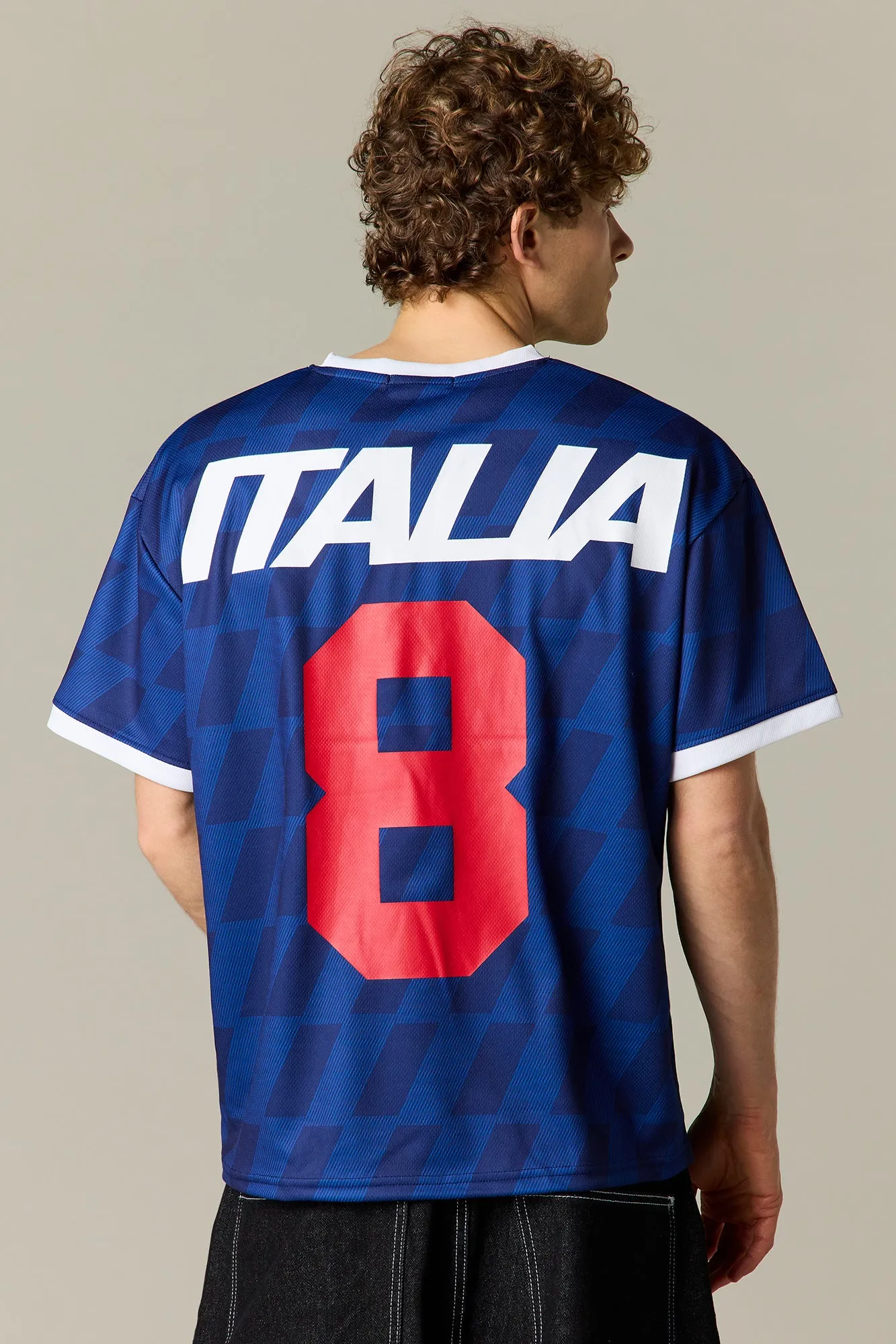Italy Graphic Mesh Soccer Jersey sold by Urban Planet product image thumbnail 2