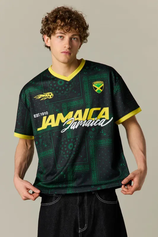 Jamaica Graphic Mesh Soccer Jersey sold by Urban Planet