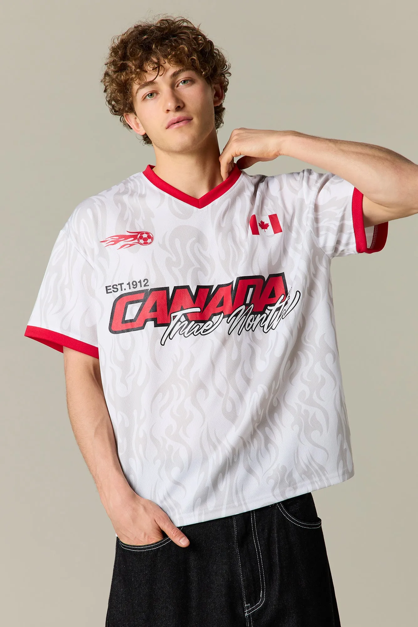 Canada Graphic Mesh Soccer Jersey sold by Urban Planet