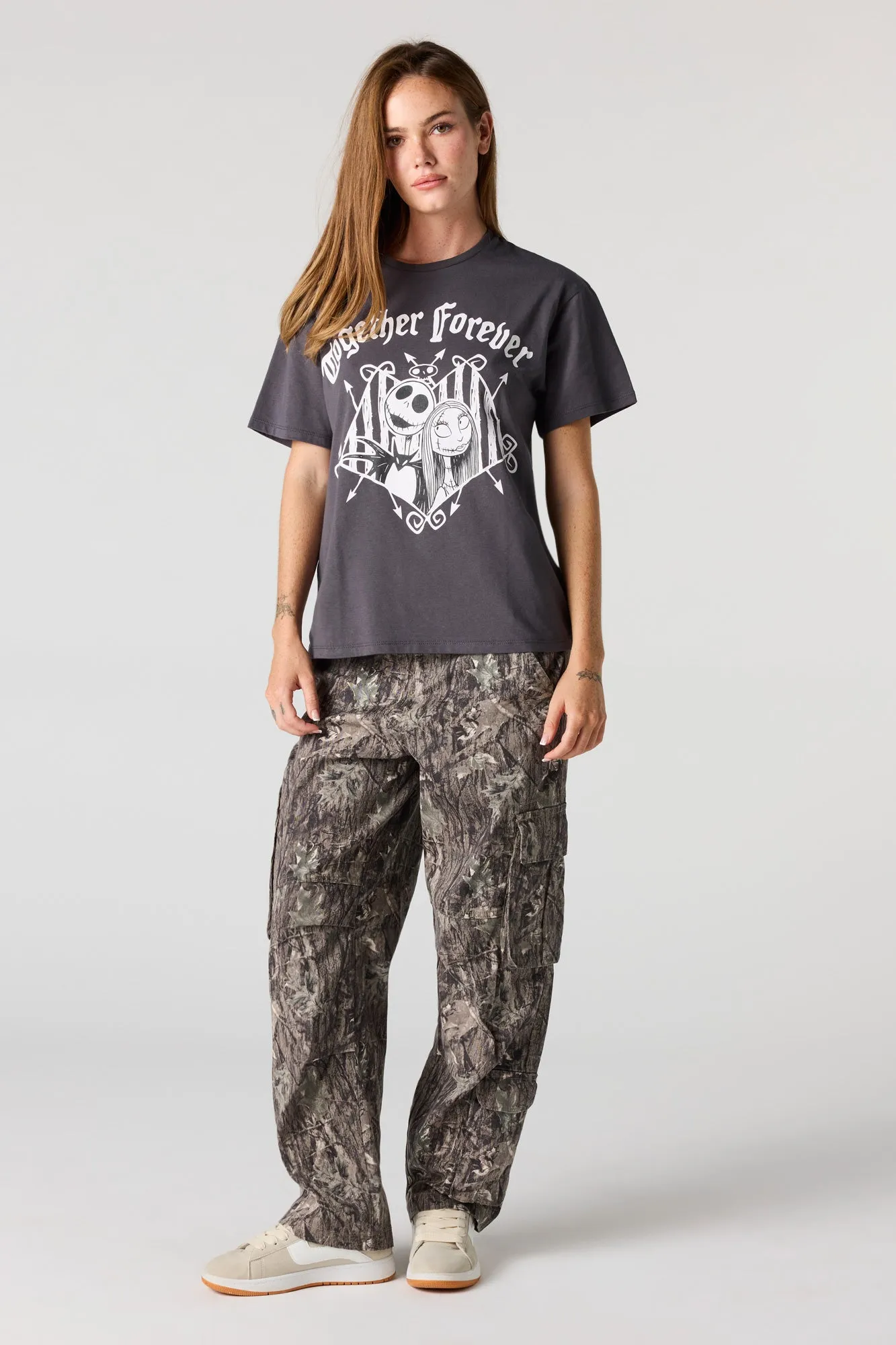 Jack & Sally Graphic Boyfriend T-Shirt sold by Urban Planet product image thumbnail 3