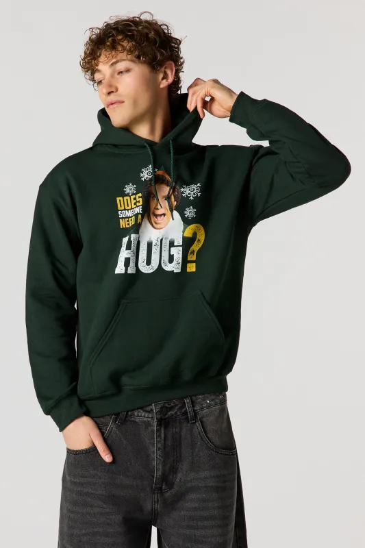 Elf Hug Graphic Christmas Fleece Hoodie sold by Urban Planet