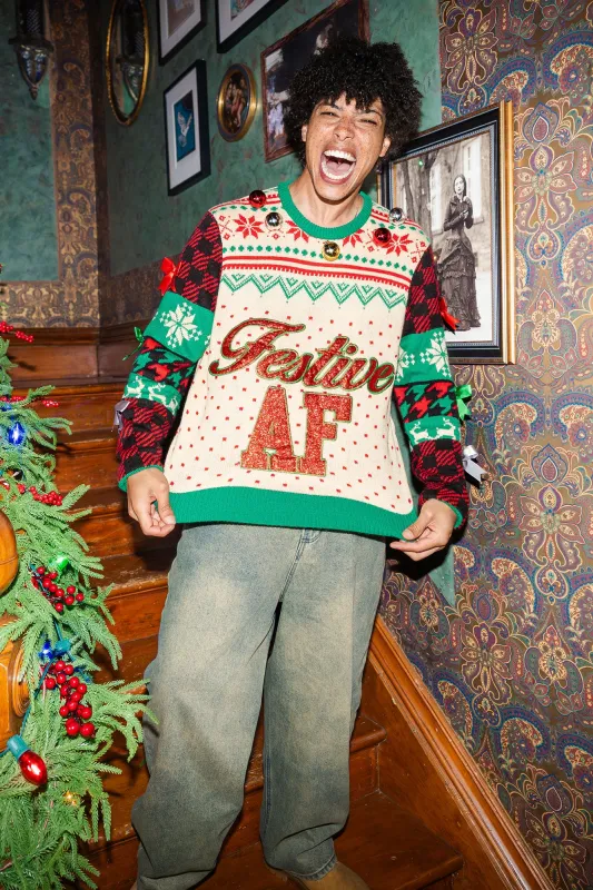 3D Bells & Bows Christmas Sweater sold by Urban Planet