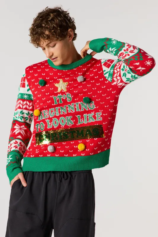 3D Pom Christmas Sweater sold by Urban Planet