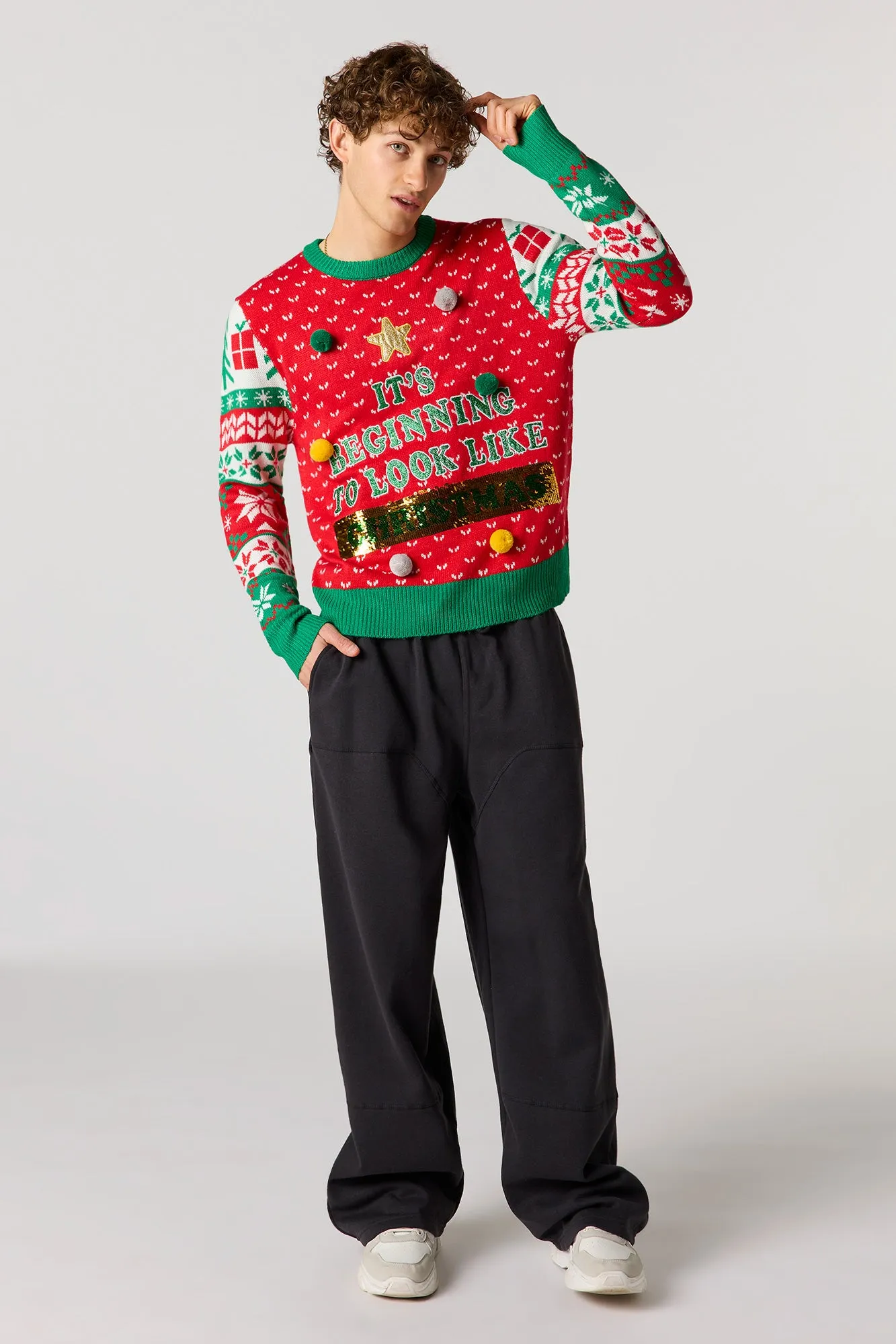 3D Pom Christmas Sweater sold by Urban Planet product image thumbnail 3
