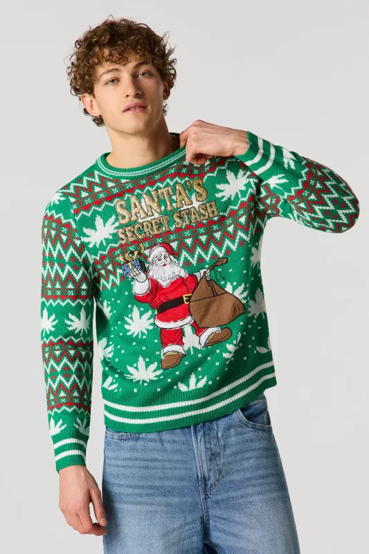 Santa's Stash Christmas Sweater sold by Urban Planet